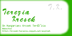 terezia krcsek business card